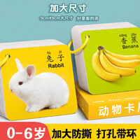 星星舟早教认知卡片0-3-6岁识字卡儿童启蒙玩具宝宝动物卡片婴幼儿看图认字卡 动物世界【共45张】