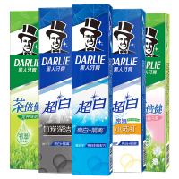 好来（DARLIE）黑人牙膏超白茶倍健家庭实惠装烟渍牙渍黄牙含氟清新口气 茶薄荷小苏打415g