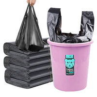 黑色手提垃圾袋子家用加厚加大号背心塑料袋子垃圾袋批发 100只装【标准】 加厚款【常用推荐】