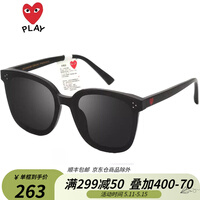 川久保玲新款眼镜女太阳镜大框显瘦网红款墨镜男时尚街拍潮S3920 C1-黑色