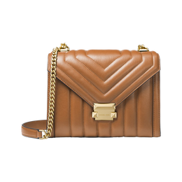 MICHAEL KORS 邁克·科爾斯 WHITNEY系列 女士大號(hào)鏈條皮質(zhì)單肩包 30F8GXIL3T203 棕色