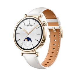 HUAWEI 華為 WATCH GT4 智能手表 41mm 凝霜白 真皮表帶