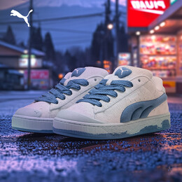 彪马（PUMA）【面包鞋】经典复古滑板鞋男女撞色休闲鞋SUEDE XL399099 浅蓝色-热带湖蓝-地平线蓝-04 35.5