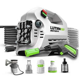 绿田（LUTIAN） 雪豹P4Pro家用高压洗车机感应电机清洗机洗车泵220v洗车水枪 1800W 标配版- 3米进水管+12米出水管