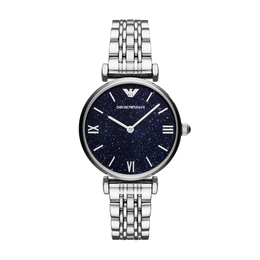 安普里奥·阿玛尼（Emporio Armani）手表女士 满天星星空表盘钢带腕表生日三八节女生礼物老婆AR11091
