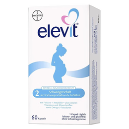elevit 愛樂維 活性葉酸片備孕復(fù)合維生素含DHA葉黃素 歐版原裝進(jìn)口新版升級 2段60片