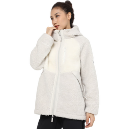 迪卡侬（DECATHLON）羊羔绒外套女秋冬运动连帽保暖加厚夹克摇粒绒外套ODT1 SH500 米黄 M