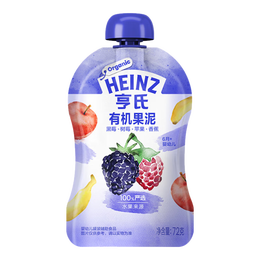亨氏（Heinz） 黑莓树莓苹果香蕉有机果泥72g(婴儿辅食  6-36个月适用)