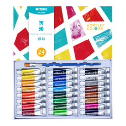 PLUS會員：M&G 晨光 APL976E7 丙烯畫顏料套裝 24色*5ml 贈筆刷