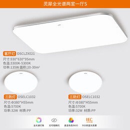 20日20點(diǎn)：OSRAM 歐司朗 靈犀 超薄智能簡約護(hù)眼燈具套餐 兩室一廳S
