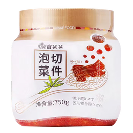 Fubaba 富爸爸 韓國風(fēng)味辣白菜泡菜 瓶裝切件泡菜 750g