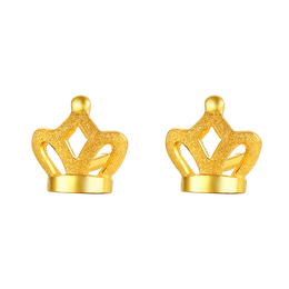 CHJ JEWELLERY 潮宏基 CE0001235200 小鳳冠足金耳釘 0.95g