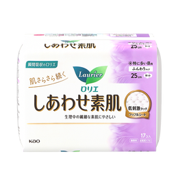 Laurier 樂而雅 花王衛(wèi)生巾日用素肌F系列進(jìn)口姨媽巾25cm*17片日本綿柔超薄