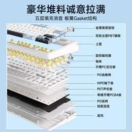 AULA 狼蛛 F75 80鍵 2.4G藍(lán)牙 多模無(wú)線機(jī)械鍵盤 海礁灰 收割者軸 RGB