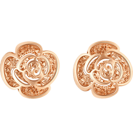 Chow Sang Sang 周生生 薄荷系列 92074E 花朵18K玫瑰金耳釘 1g
