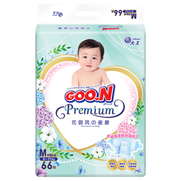 大王（GOO.N）花信风纸尿裤婴儿尿不湿透气尿片尿裤男女通用隔尿垫吸水尿布 纸尿裤 M66片  (6-11KG)