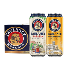 PAULANER 保拉納 小麥 混合裝啤酒 500ml*12罐 黃白轟趴禮盒裝 德國(guó)原裝進(jìn)口