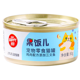 Wanpy 頑皮 雞肉三文魚貓罐頭80g（湯汁型）貓咪零食寵物零食濕糧罐頭