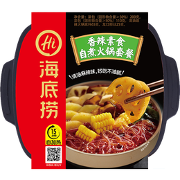 海底捞 自热火锅懒人超大锅方便自助部队学生宿舍零食夜宵方便即食整箱 香辣素食400g*2盒