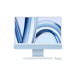 Apple/苹果AI笔记本/2023款 iMac 24英寸蓝色 4.5K屏 M3(8+10核) 8G 256G  一体式电脑MQRQ3CH/A