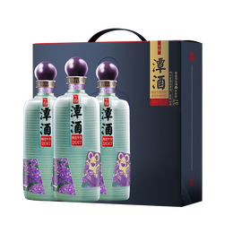 潭酒 年份潭酒2017 真年份醬香型白酒鼠年生肖酒53度大曲坤沙固態(tài)發(fā)酵老酒仙潭禮盒收藏送禮 500ml*3瓶整件 53度
