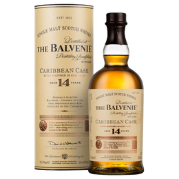 THE BALVENIE 百富 14年 加勒比朗姆桶 單一麥芽 蘇格蘭威士忌 43%vol 700ml 禮盒裝