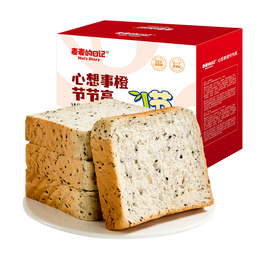 麦麦的日记黑芝麻吐司面包1000g量贩箱装代餐饼干糕点心休闲零食品营养早餐