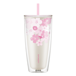 LOCK&LOCK 樂扣樂扣 HAP509WHT 塑料杯 櫻花款 750ml 白色