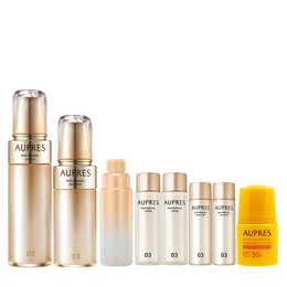 AUPRES 歐珀萊 臻源凝時(shí)護(hù)膚套裝 滋潤型（水170ml+乳130ml+贈(zèng) 同款替換裝水170ml+同款替換裝乳130ml+潔面30ml+面霜10g*2+化妝包+禮袋）