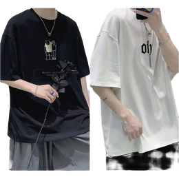 嘉曄（JIAYE）t恤男大碼男裝上衣ins百搭學(xué)生短袖T恤胖子加肥加大寬松半袖衫W 純色白色 L