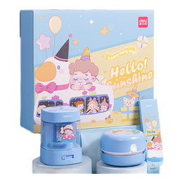PLUS會員：deli 得力 33303B 電動文具套裝禮盒 藍(lán)色