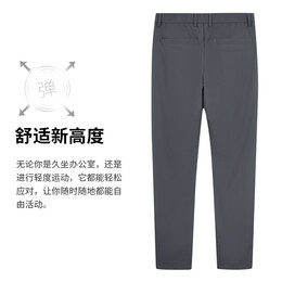才子（TRIES）轻薄透气休闲裤男士商务休闲时尚西装裤弹力修身百搭裤子男装 灰色 34 88cm