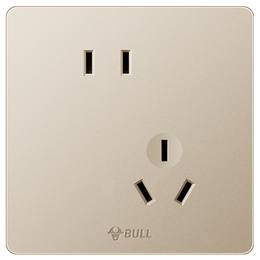 公牛（BULL）开关插座面板USB网线墙面网络空调墙壁5孔 奶油风哑光 G12星辰金 【斜五孔10A】优先发货
