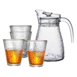LOVWISH 樂唯詩 錘紋玻璃杯 1壺4杯