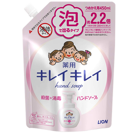 狮王（Lion）泡沫洗手液滋润温和易冲洗儿童成人通用原装进口450ml替换淡香型