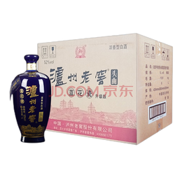 瀘州老窖 頭曲 藍花瓷 52度 濃香型 高度白酒 1L大瓶裝 整箱 1000ml*6