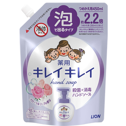 狮王（Lion）泡沫洗手液滋润温和易冲洗儿童成人通用原装进口450ml替换花香型