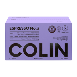Colin COFFEE 柯林咖啡 手沖濾泡式咖啡粉 3號意式特濃 12g*20袋
