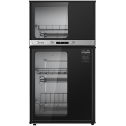 美的（Midea）消毒柜家用 餐具碗柜碗筷茶杯消烘一体机 小型立式  77L三层 高温二星级 【国家补贴】80R05