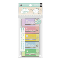 京東百億補貼：SAKURA 櫻花 XRFW100-5CP 馬卡龍系列 橡皮擦 五彩套裝 5只裝