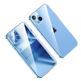 閃魔 蘋果iphone14plus手機(jī)殼 iphone14promax保護(hù)套鏡頭全包拍照清晰透明防摔殼 蘋果14Plus【藍(lán)色】自帶鏡頭膜*防磨損