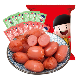 口水娃 小香腸肉棗熟食肉類零食小吃原香味香辣味烤腸500g約47小包