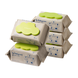 babycare bc babycare嬰兒濕巾寶寶護膚濕紙巾手口濕巾 成人可用 加厚 80抽-5包