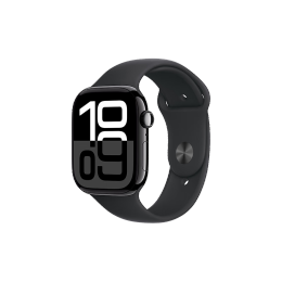 Apple/苹果 Watch Series 10 智能手表GPS款46毫米亮黑色铝金属表壳黑色运动型表带S/M MX263CH/B