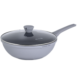 COOKER KING 炊大皇 不粘鍋平底炒鍋家用炒菜鍋煎鍋電磁爐燃?xì)庠钔ㄓ贸床隋?壓鑄不粘炒鍋 30cm
