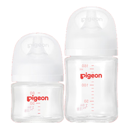 Pigeon 貝親 自然實(shí)感第3代 嬰兒玻璃奶瓶 寬口徑80ml+160ml