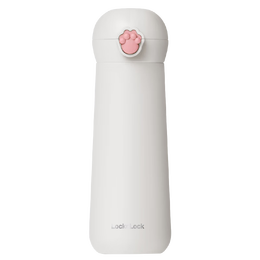 PLUS會員：LOCK&LOCK 樂扣樂扣 貓貓萌系 彈跳帶保溫杯 LHC3293WHT-400ML