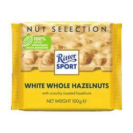 瑞特滋（RITTER SPORT）全榛子白巧克力 休闲零食新年礼物跨晚明星同款100g