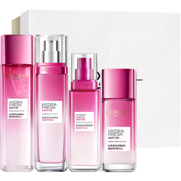 L'OREAL PARIS 巴黎歐萊雅 歐萊雅（LOREAL）清潤葡萄籽補水水乳護膚套裝禮盒生日禮物送女友 (膜力水+乳液)