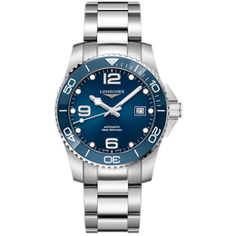 浪琴（LONGINES）瑞士手表 康卡斯潜水系列 机械钢带男表 L3.782.4.96.6 43MM